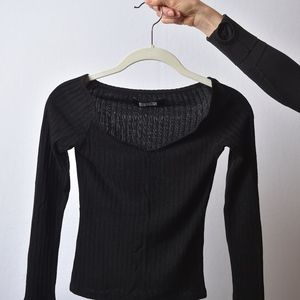 Reformation Black Long Sleeve Top